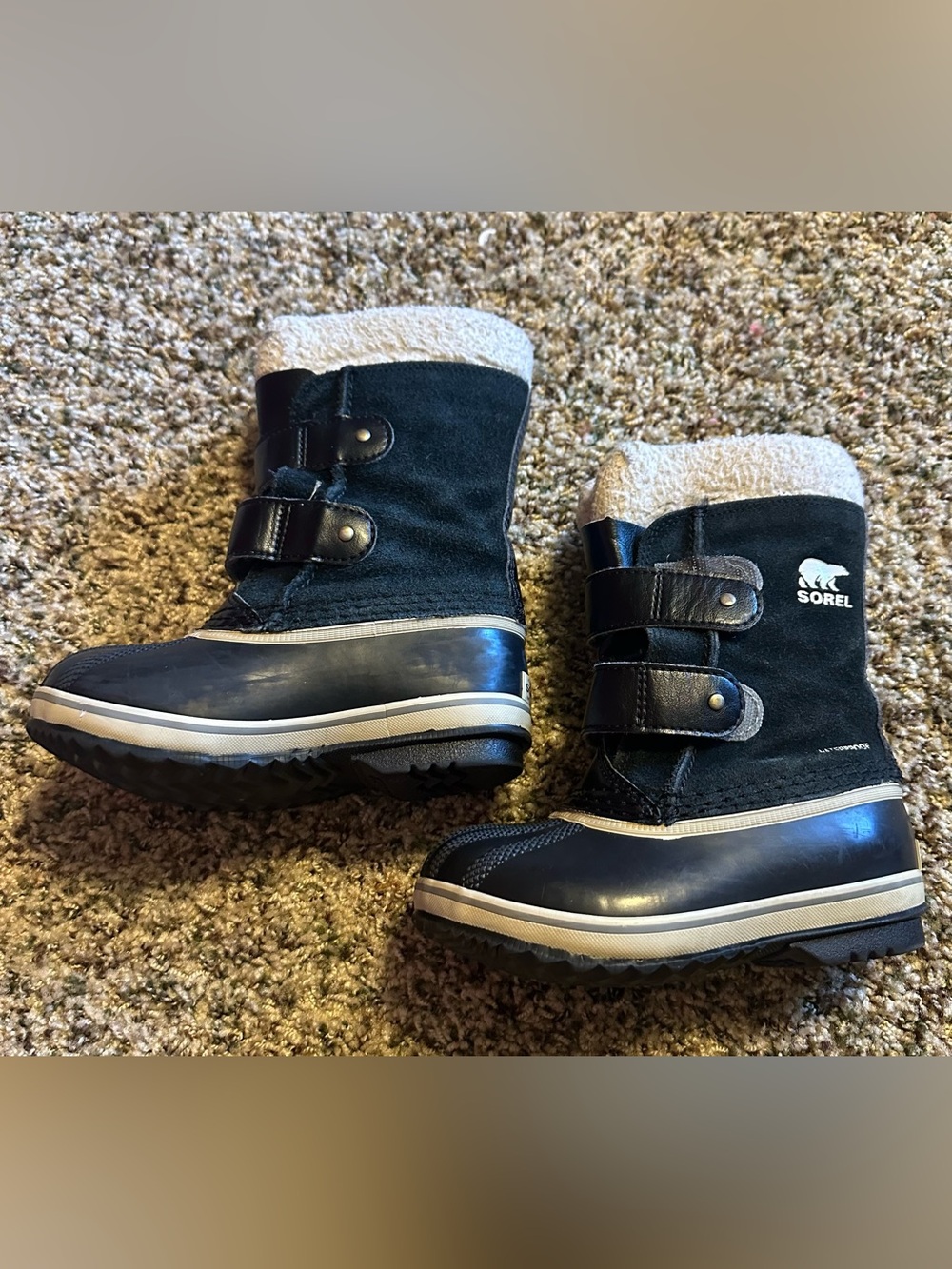 Sorel Kids 1964 Pac Strap Waterproof Winter Snow Boots - Black - Size US 10